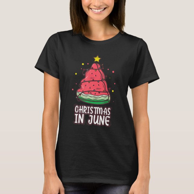 Jul i juni med Watermelon Ljus Sommar B T Shirt (Framsida)