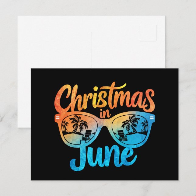 Jul i juni solglasögon Rolig sommarlov Vykort (Fram/baksida)
