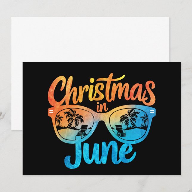 Jul i juni-solglasögon Roligt sommarlov Inbjudningar (Fram/baksida)