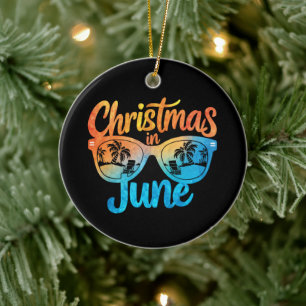 Jul i juni-solglasögon Roligt sommarlov Julgransprydnad Keramik