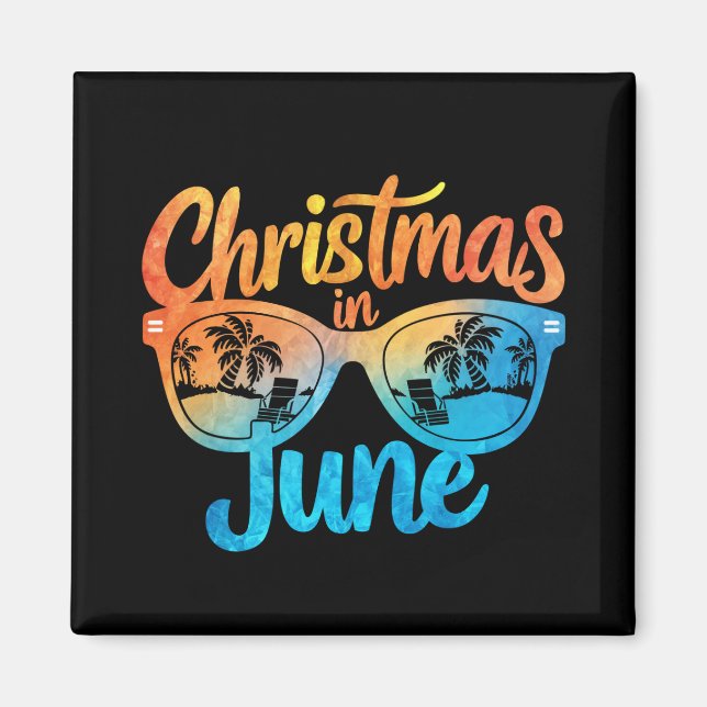 Jul i juni-solglasögon Roligt sommarlov Magnet (Framsidan)