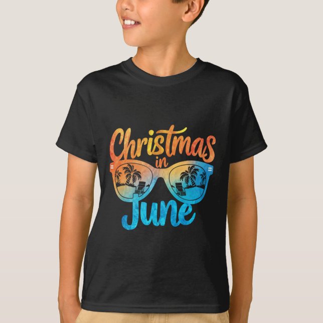 Jul i juni Sunglass Ljudny sommaruppehåll T Shirt (Framsida)