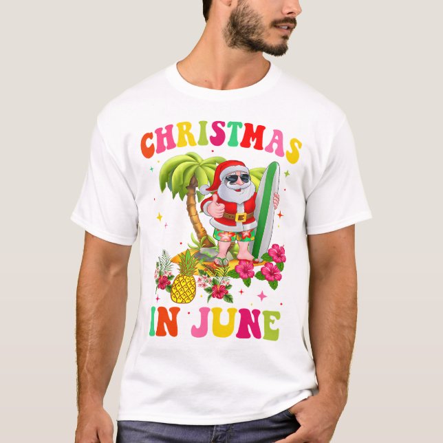 Jul i juni: Tjuny Santa Flamingo Sommar Vaca T Shirt (Framsida)
