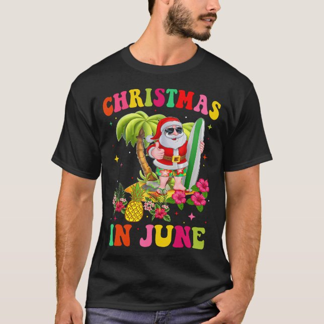 Jul i juni: Tjuny Santa Flamingo Sommar Vaca T Shirt (Framsida)