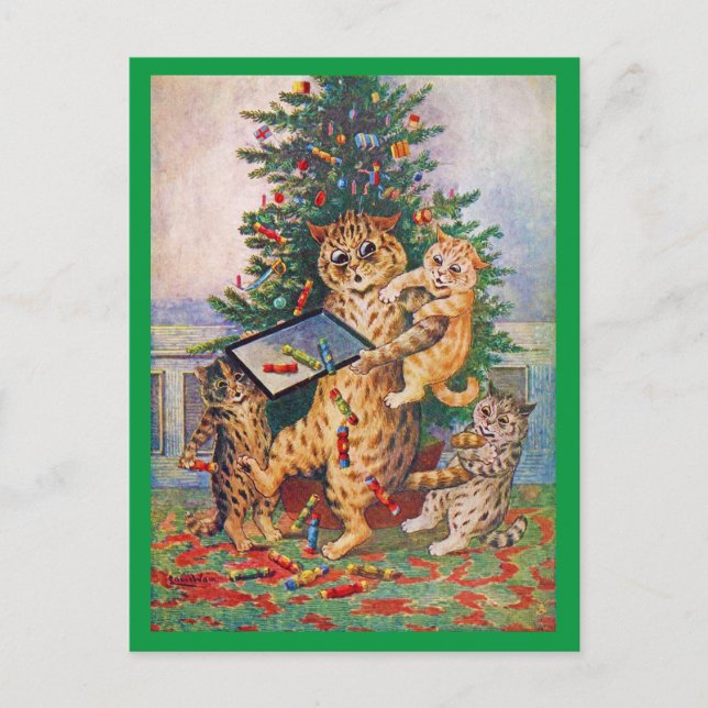 Jul i Kattland, Louis Wain Vykort (Framsida)