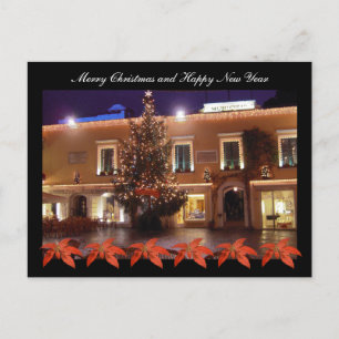 Jul i La Piazzetta på Capri med poinsettia Helg Vykort