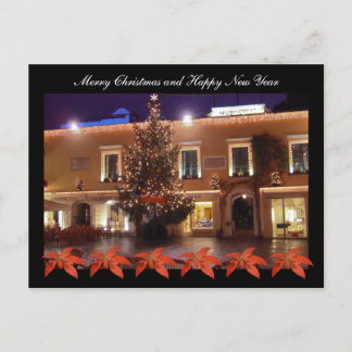 Jul i La Piazzetta på Capri med poinsettia Helg Vykort