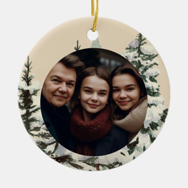 Jul i Land vid Rustic Farmhouse Julgransprydnad Keramik (Framsidan)