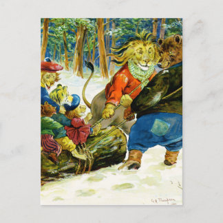 Jul i land - Yule-loggen Helg Vykort