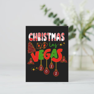Jul i Las Vegas Gruppmatchande typografisk Vykort