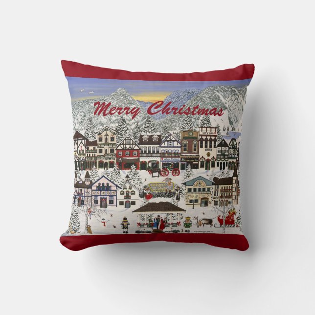 Jul i Leavenworth Washington Pillow Kudde (Framsida)