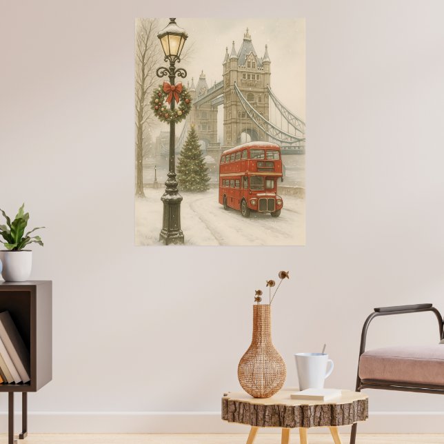 Jul i London Present för Resenärer | Högtid Poster (Vardagsrum 3)