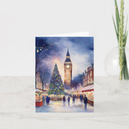 Jul i London Watercolor Kort