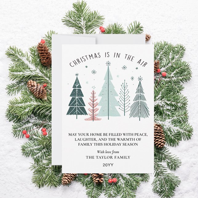 Jul i luften Modern Boho Julkort (Christmas is in the Air Modern Boho Holiday Card
)