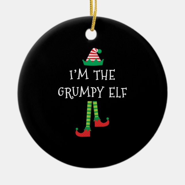 Jul I_m Grumpy Elf Shirt Julgransprydnad Keramik (Framsidan)