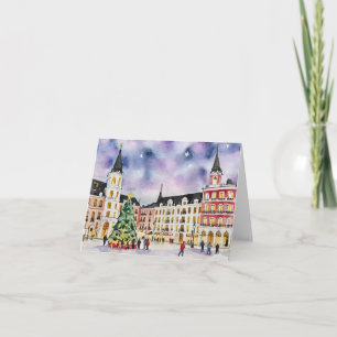 Jul i Madrid Watercolor Kort