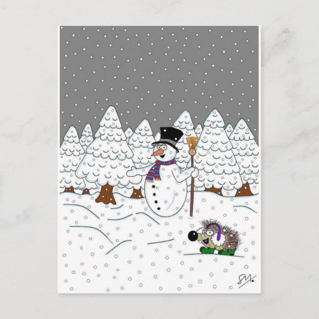 Jul i Magic Träd Wood Helg Vykort (Framsida)