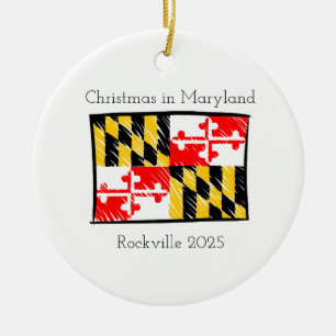 Jul i Maryland Personlig Ornament