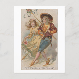 Jul i Merry Englands Vintage 1890-talet Vykort