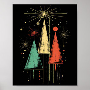 Jul i Mid Century Modern-stil Poster