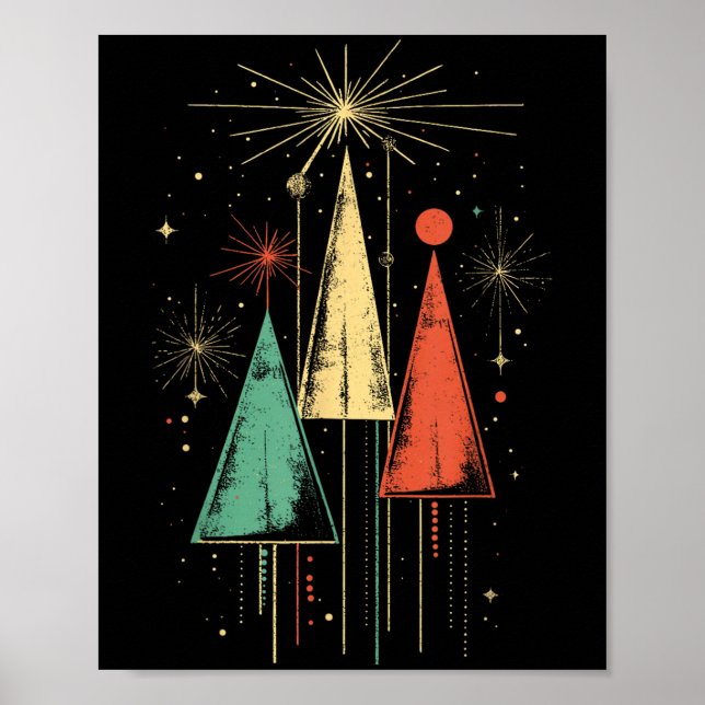 Jul i Mid Century Modern-stil Poster (Framsidan)