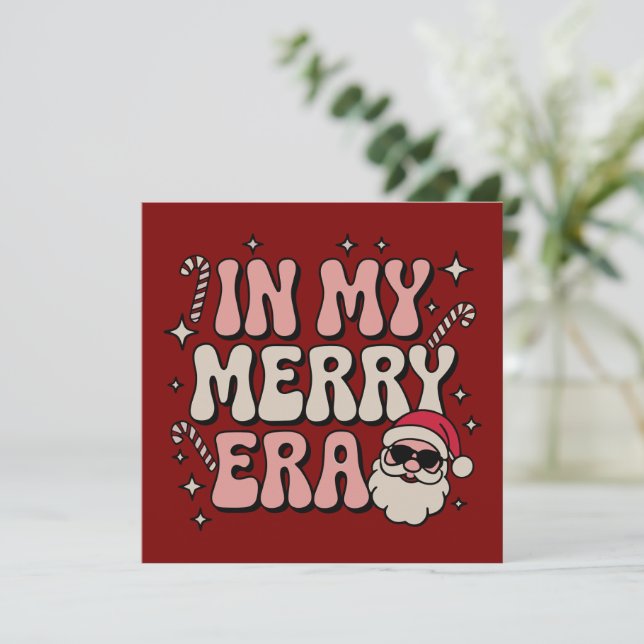 Jul i min glada era söta groovy jul inbjudningar (Stående Fram)