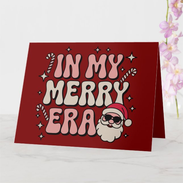 Jul i min glada era söta groovy jul kort (Orkide)
