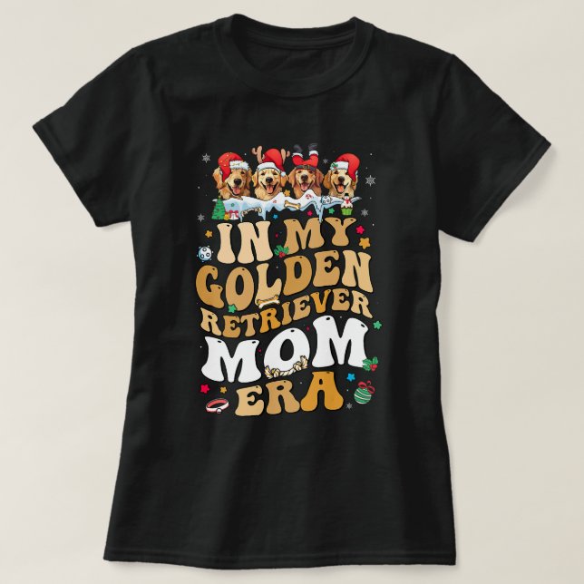 Jul i min gyllene retriever Era Hund Mamma T Shirt (Design framsida)
