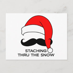 Jul i Mustache - Stachning genom snö Helg Vykort