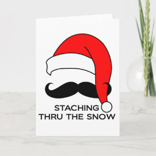 Jul i Mustache - Stachning genom snö Helgkort