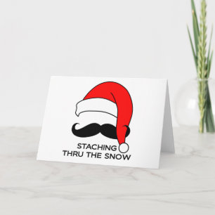 Jul i Mustache - Stachning genom snö Helgkort