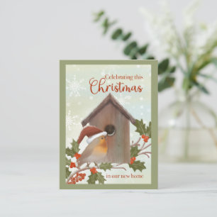 Jul i New Home Bird and Birdhouse Vykort