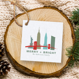 Jul i New York, arkitektur Skyline Gift Gåvor Etiketter