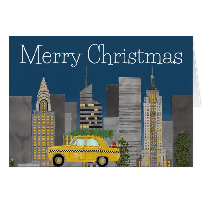 Jul i New York City Anpassade Hälsningskort (Framsidan Horizontal)
