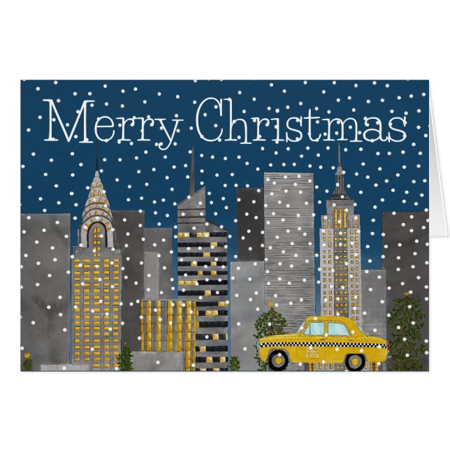 Jul i New York City Anpassade Hälsningskort (Framsidan Horizontal)