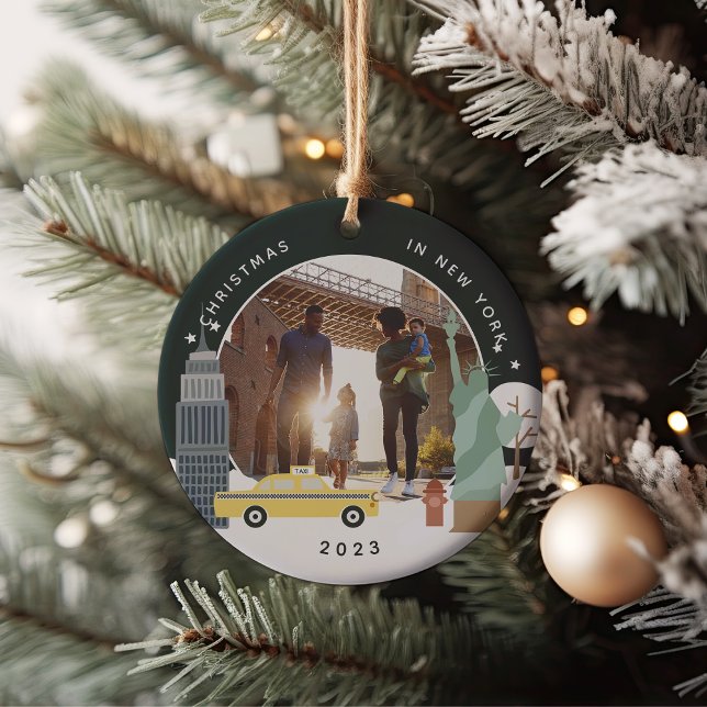 Jul i New York Keepsaké Photo Julgransprydnad Keramik (Skapare uppladdad)
