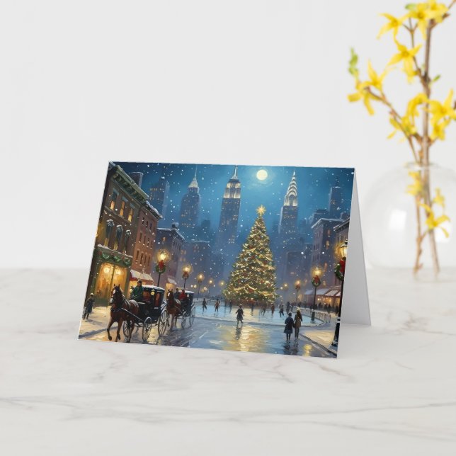 Jul i New York-kort Kort (Gul blomma)