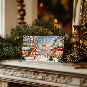 Jul i Paris: Eiffel Torn Winter Wonderland Helg Vykort