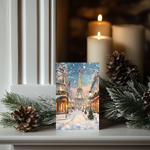 Jul i Paris: Eiffel Torn Winter Wonderland Helgkort