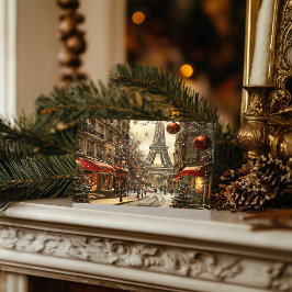 Jul i Paris: Festive Eiffel Torn Boulevard Helg Vykort