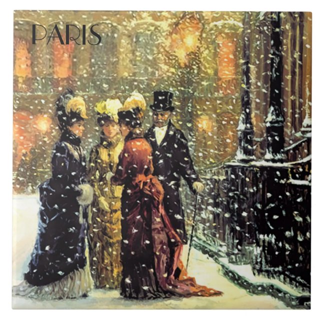 Jul i Paris. Helgdag Gift Ceramic Tiles Kakelplatta (Framsidan)