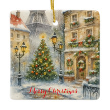 Jul i Paris Högtid – Akvarell Eiffel