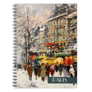 Jul i Paris. Julgåva - bärbar dator Anteckningsbok Med Spiral