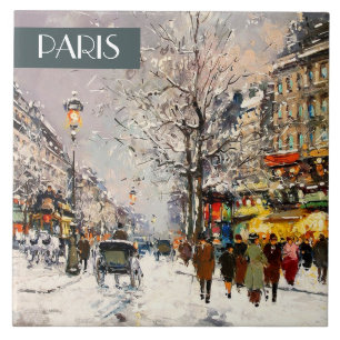Jul i Paris. julklapp av keramiskt material Kakelplatta