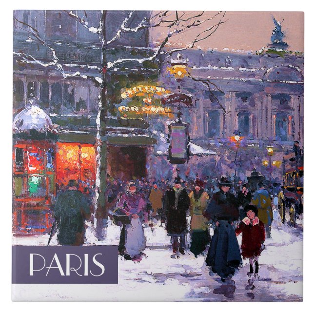 Jul i Paris. julklapp av keramiskt material Kakelplatta (Framsidan)