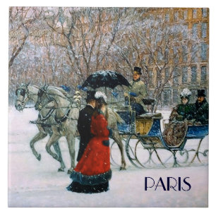 Jul i Paris. julklapp av keramiskt material Kakelplatta