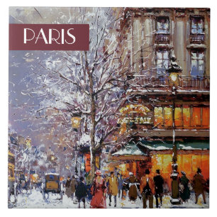 Jul i Paris. julklapp av keramiskt material Kakelplatta