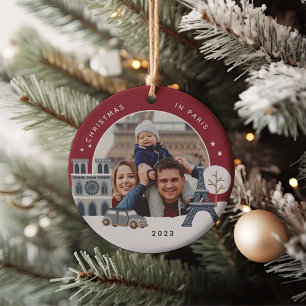 Jul i Paris Keepsaké Photo Julgransprydnad Keramik