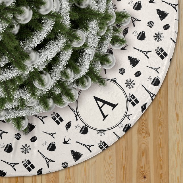 Jul i Paris | Monogrammet Julgransmatta Fusklinne (Skapare uppladdad)