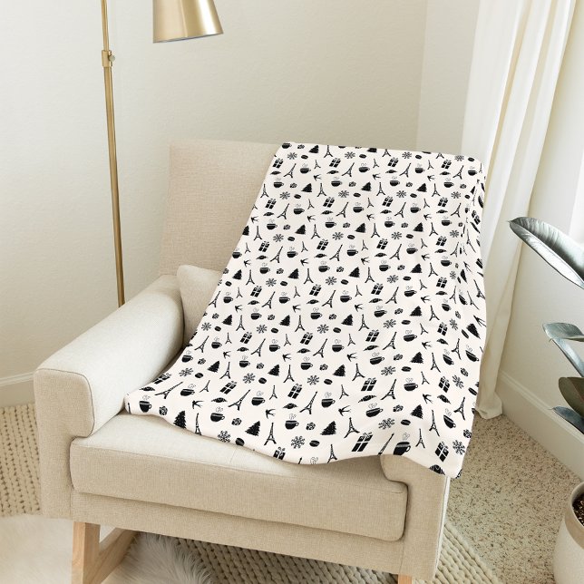 Jul i Paris | Mönstrat Fleecefilt (Skapare uppladdad)